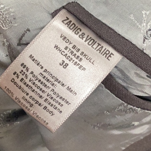 Zadig & Voltaire Vedy Bis Skull Strass Blazer – Size FR 38 (US 6) - Picture 7 of 11